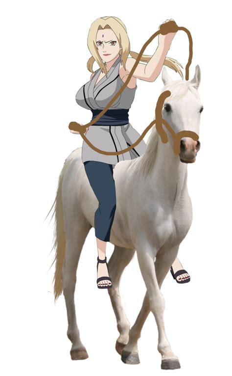 tsunade and horse|Tsunade riding her Beautiful White Stallion .